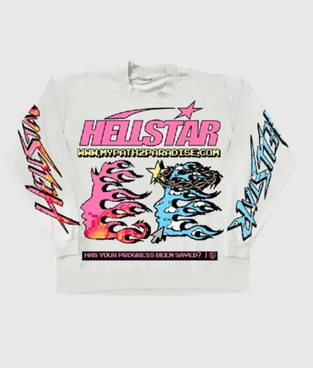 Hellstar Long Sleeve White Pixel